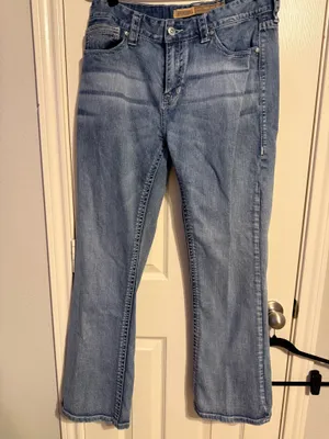 Rock & Roll Denim Mens Double Barrel Bootcut jeans 34/32 light wash EUC thumbnail 1