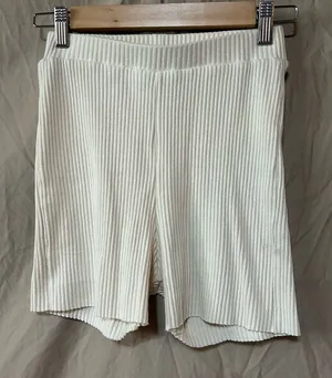White fox biker shorts thumbnail 1
