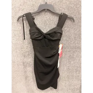 Emerald Sundae Womens Dress XXS Black Bodycon Bow Detail Tie Strap JST3405 thumbnail 3