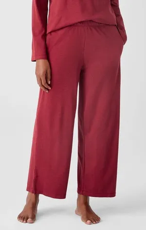 NWT Eileen Fisher Organic Cotton Pull On Lazy Pant Cranberry Sz M 💛🍄 thumbnail 1