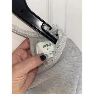 Aerie Gray Twist Open Back Oversized Top Boho Distressed S Lounge thumbnail 5
