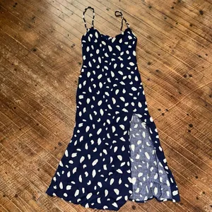 Reformation Crimini blue splatter Y2K 0 crepe midi slip sundress thumbnail 3