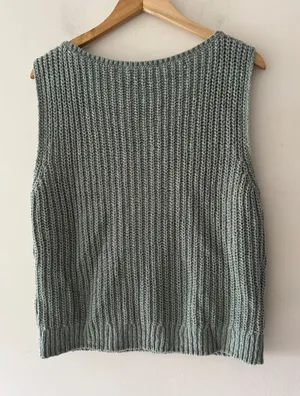 Abercrombie & Fitch‎ Knit Slash Shaker Tank Sweater Sage Green thumbnail 1