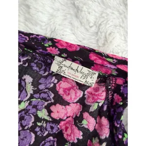 Free People Intimately Purple Floral Bare It All V-neck Tie Straps Bodysuit S thumbnail 6