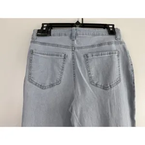 Express Flare Mid Rise Jeans Light Wash Distressed Rigid Front Stretch Back‎ 6 thumbnail 5