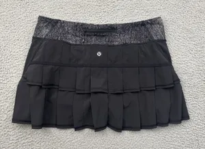 Lululemon Run Pace Setter Skirt Skort Black Athletic Athleisure Tennis Women's 8 thumbnail 1