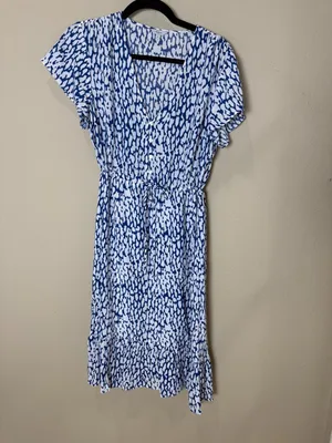 Rails Kiki Abstract Blue Leopard Print Dress Size Medium thumbnail 2