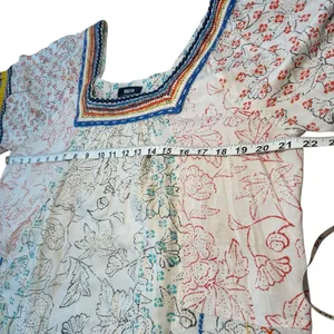 Maeve Embroidered‎ Tassel Square Neck Boho Blouse Bohemian Festival Artistic Medium thumbnail 9