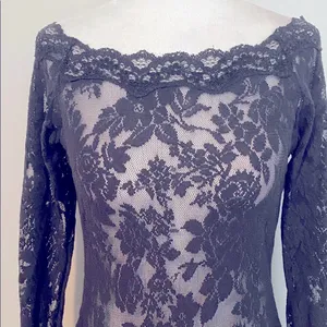 Victoria's Secret vintage Y2K Black Lace mini bodycon dress thumbnail 5