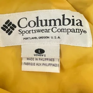 Columbia Packable Windbreaker‎ Jacket Womens Large Yellow Grey Hooded Full Zip thumbnail 5