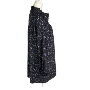 English Factory Floral Button Detail Mini Dress Black Size S thumbnail 7