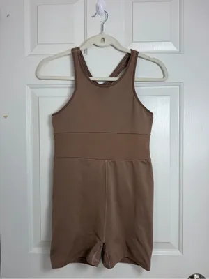 Free People Movement Size M/L Every Single Time Runsie Moonrock Tan Bodysuit thumbnail 5