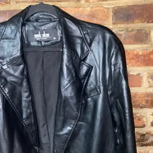 New NWOT Mark Alan Black Faux Leather Open Front Jacket Coat Women's Size 1X thumbnail 2