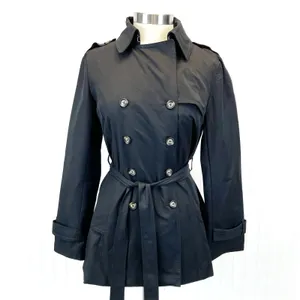 No Less Than Adrian Trench Coat Womens Large‎ Minimalist Preppy Academia thumbnail 2