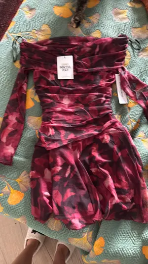 Princess Polly Off Shoulder Long Sleeve Mini Dress thumbnail 7
