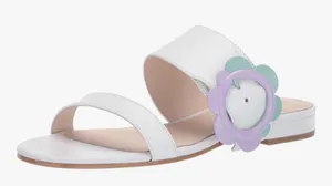 Kate‎ Spade New York Womens Fabi Flat Sandals White Lavender Size 7.5 thumbnail 1