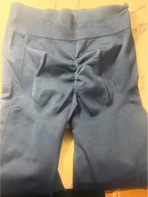 Size M PROZIS Blue Ruched Scrunch Leggings thumbnail 2
