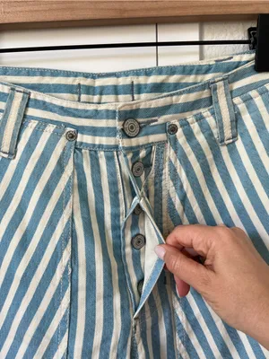 Free People Runyon Striped Pants in West Ridge Blue Patte NWT thumbnail 5