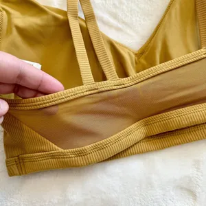 NWT Offline by Aerie Goals Light Tan Ribbed Padded Sports Bra - Size: Large thumbnail 6