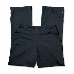 LL Bean Womens Black Athletic Pants M Reg Wide Leg Stretch Yoga Workout‎ thumbnail 1