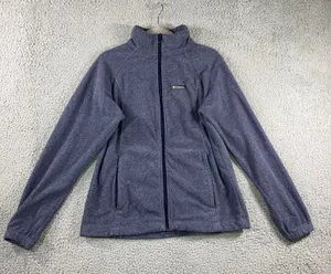 Columbia Fleece Jacket Women Large Benton Springs Full‎ Zip Blue Mock Neck Soft thumbnail 1