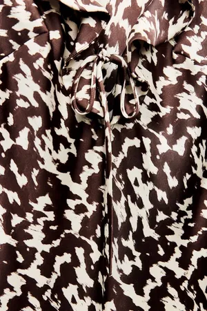 ZARA dress maxi long sleeve prints boho casual brown summer thumbnail 10