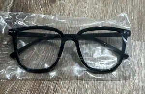 NWT all black frame glasses with no prescription thumbnail 1