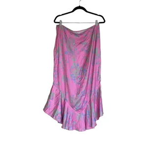 NWOT Free People Everything’s Rosie Midi Skirt Pink Combo thumbnail 7