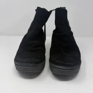 Fly London Suede Wedge Ankle Boots Black Lace Up Back Women Size 38 thumbnail 3