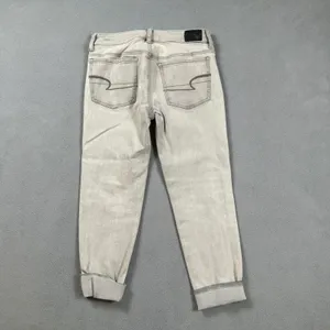 American Eagle Jeans Womens 2 Short Gray Jeggings Ankle Low Stretch Rolled Cuffs thumbnail 2