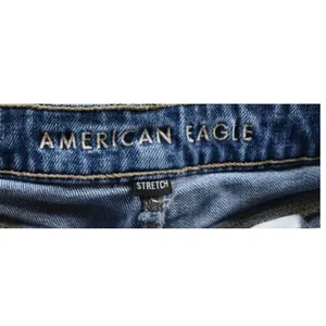 American Eagle Womens Wide Leg Jeans Blue Medium Wash Front Seam Raw Hem Size 26 thumbnail 4