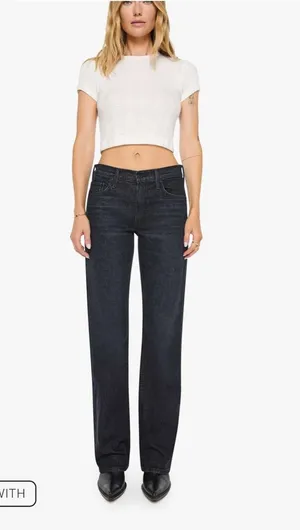 Mother flared denim jeans black thumbnail 1