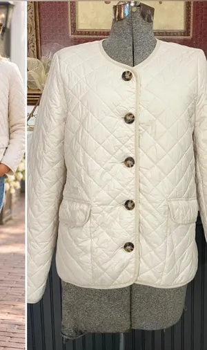 J.Crew Signature Puffer Lady Jacket Dusty Ivory Quilted PrimaLoft Sz 6 🧡🎀 thumbnail 1