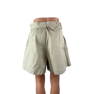 Abercrombie & Fitch Women's Beige High Rise Belted Pleated Mini Shorts Size M thumbnail 4
