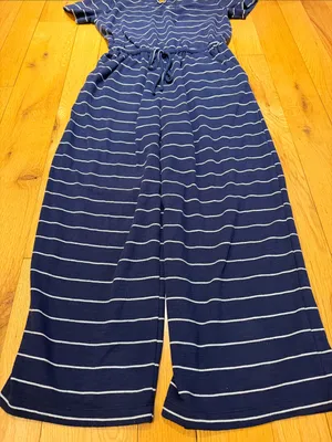 Old Navy Women’s Blue Striped Jumpsuit Size Medium - C1-337 thumbnail 6