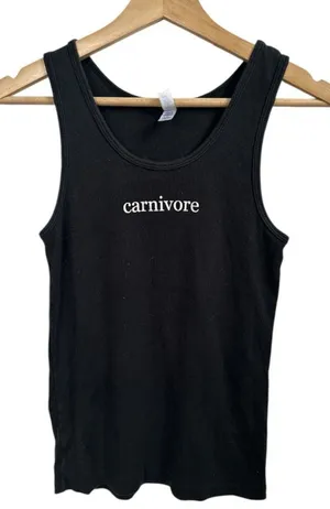 Carnivore Black Graphic Tank Top Large Sleeveless Cotton farm girl festival thumbnail 1