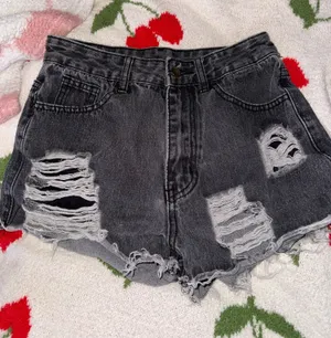 Shein Jean Shorts Black thumbnail 1