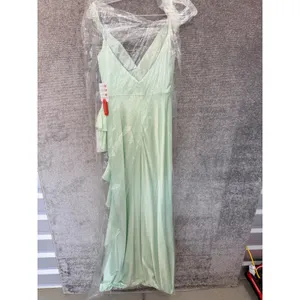 Mac Duggal Gown Womens 4‎ Mint Green Ruffle Side Slit Satin Formal Dress 26543L thumbnail 4