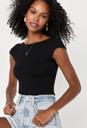Lulus Black Backless Top thumbnail 1