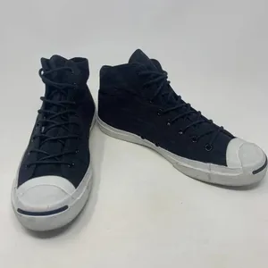 Converse Jack Purcell Canvas High Top Sneakers‎ Black White Size 10.5 thumbnail 3
