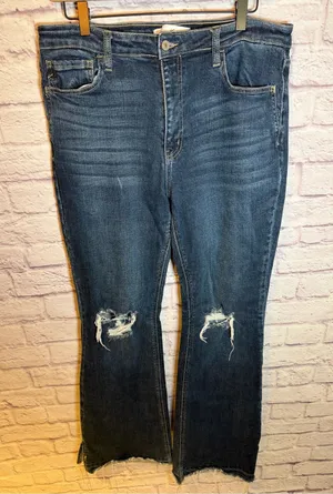 Kancan flare leg‎ distressed denim jeans Womens size 15/31 thumbnail 1