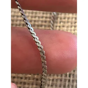 Lot a401 15 inch Italy 925 sterling silver necklace chain thumbnail 5