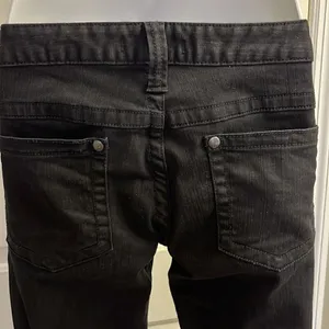 Free People Black Vertical Textured Straight 5 Pocket Button/ZipUp Jeans-Size 29 thumbnail 10