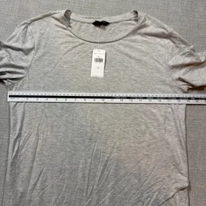 Banana Republic T-Shirt Womens Medium Gray Heather Cross Front Short Sleeve‎ thumbnail 3