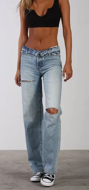 Revice Denim Mixtape 2000's Folded Down Waistband Stone Washed Jeans Size 26 NEW thumbnail 1