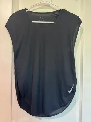 Nike Black Short Sleeve Dri-FIT Tee with White Swoosh / BB32 thumbnail 1