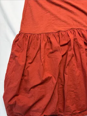 Nation size XL Ruffle Sleeve Tiered Midi Dress Burnt Orange guest minimal party thumbnail 5