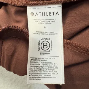 Athleta Brooklyn Ankle Pant Womens 6 Brown Ribbed Side Panel Stretch Tapered Leg thumbnail 8
