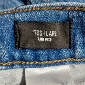Express 70s Flare Jeans Womens Size 14R Blue Denim Y2K Western Boho Festival thumbnail 9