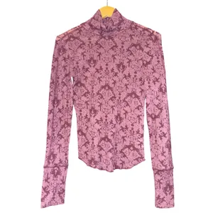 Free People You and I Long Sleeve Shirt Women's Small Sheer Cuffed Pink Feminine thumbnail 2